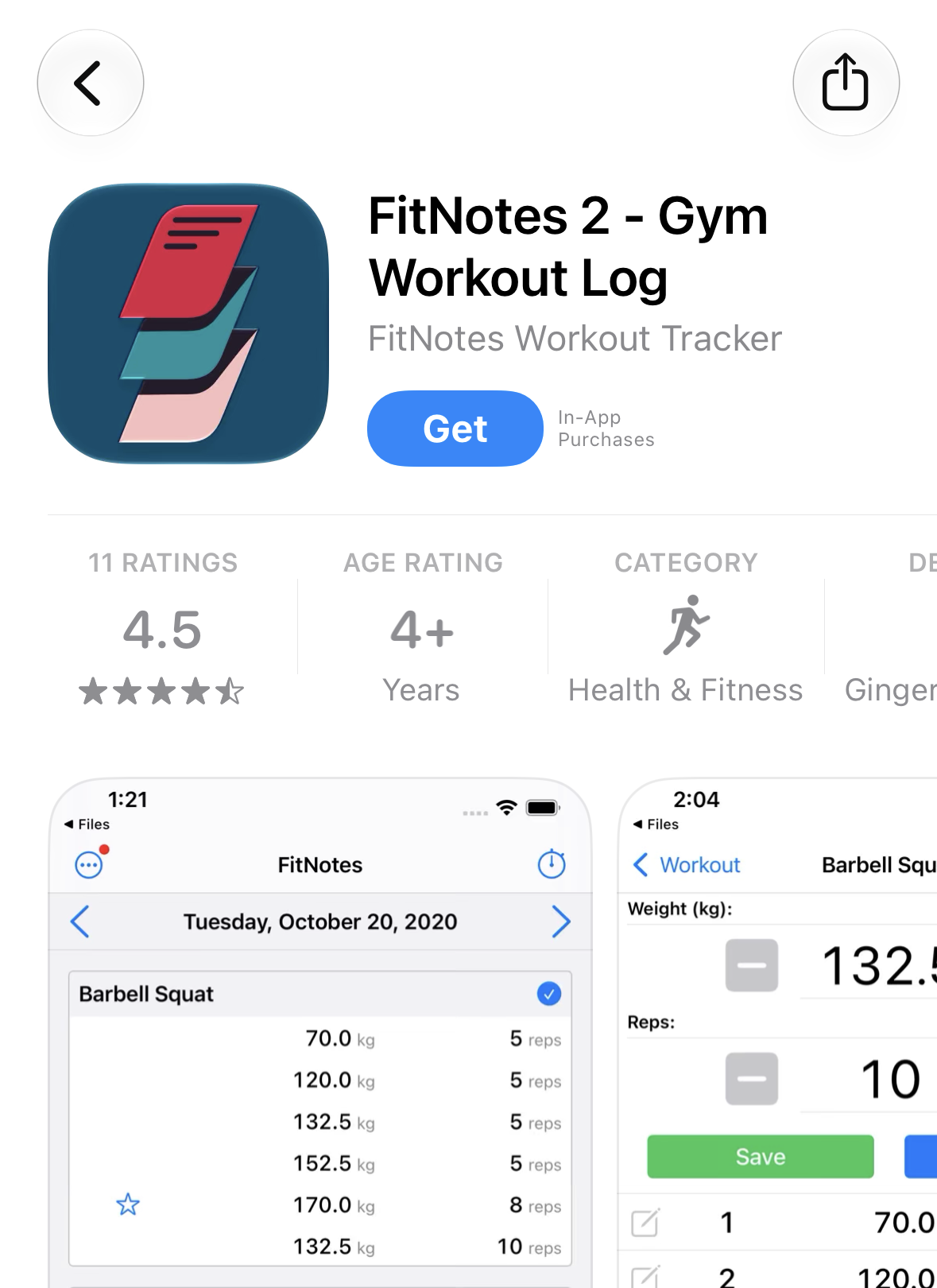 FitNotes 2 by Ginger Technologies on the iOS App Store